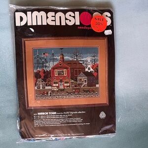 Dimensions Needlepoint Kit Harbor Town 18”x14” Vintage Charles Wysocki Americana